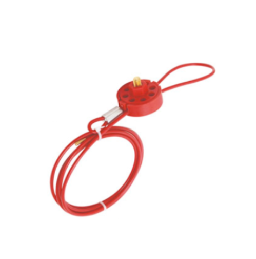 Wheel Type Cable Lockout, 6 Locking points 4mm x 2m, Red