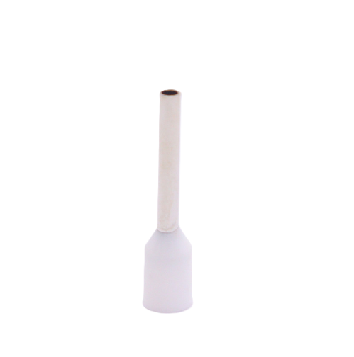 Bootlace Ferrule Insulated Single, 0.5mm2, 8mm Barrel, White