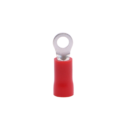 Double Grip Ring Terminal TPE Insulated, 0.5mm2, 1.5mm2, M3 (Medium), Red