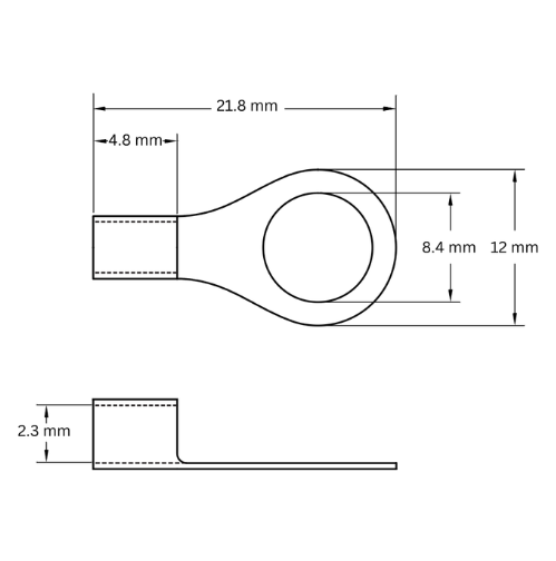 Ring Terminal Uninsulated, 1.5-2.5mm2, M8