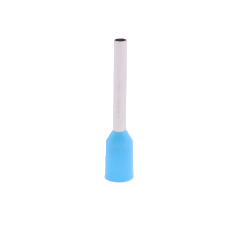 Bootlace Ferrule Insulated Single, 0.75mm2, 12mm Barrel, Light Blue