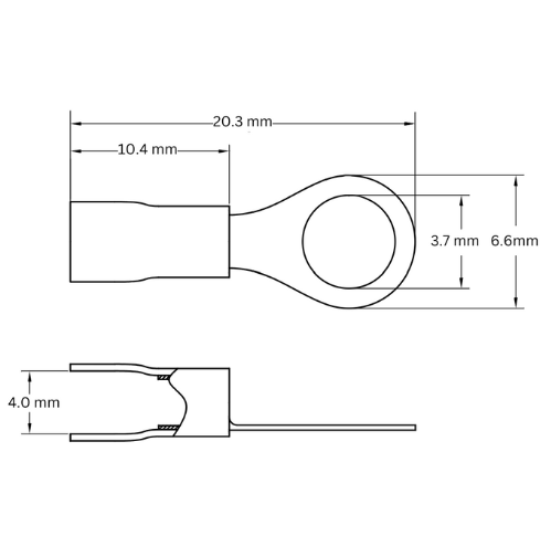 Ring Terminal TPE Insulated, 0.5-1.5mm2, M3 (Medium), Red