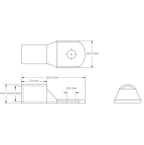 Copper Lug Tinned Straight Barrel, 2.5mm2 M6