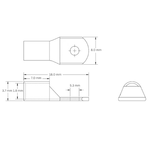 Copper Lug Tinned Straight Barrel, 1.5mm2 M5