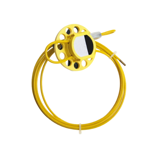 Wheel Type Cable Lockout, 6 Locking points 4mm x 2m, Yellow