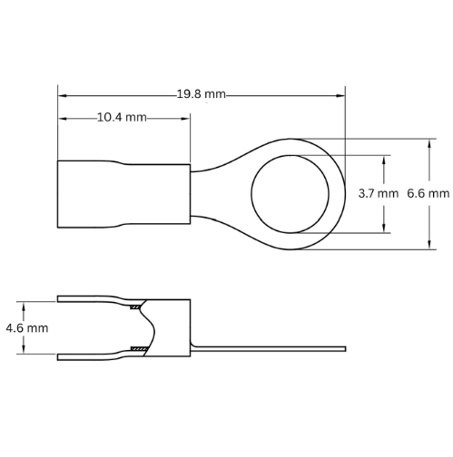 Ring Terminal TPE Insulated, 1.5-2.5mm2, M3 (Large), Blue