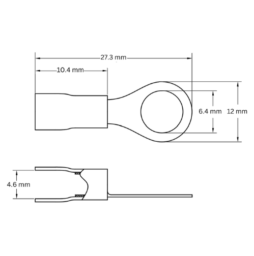 Ring Terminal TPE Insulated, 1.5-2.5mm2, M6, Blue