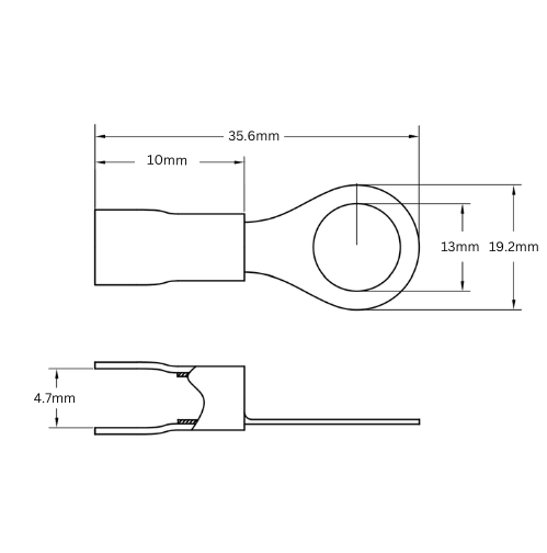 Ring Terminal TPE Insulated, 1.5-2.5mm2, M13, Blue