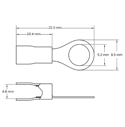 Ring Terminal TPE Insulated, 1.5-2.5mm2, M5 (Large), Blue