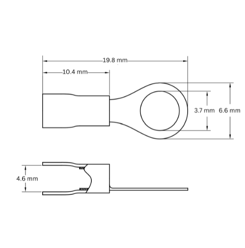 Ring Terminal TPE Insulated, 1.5-2.5mm2, M3 (Small), Blue