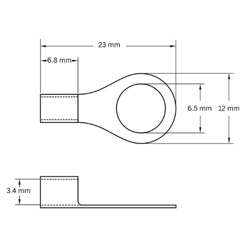 Ring Terminal Uninsulated, 4-6mm2, M6