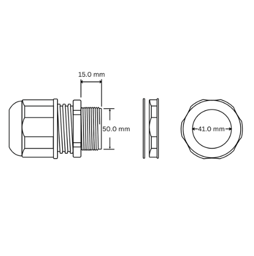 Cable Gland, Stainless Steel, M50, min 31mm - max 41mm