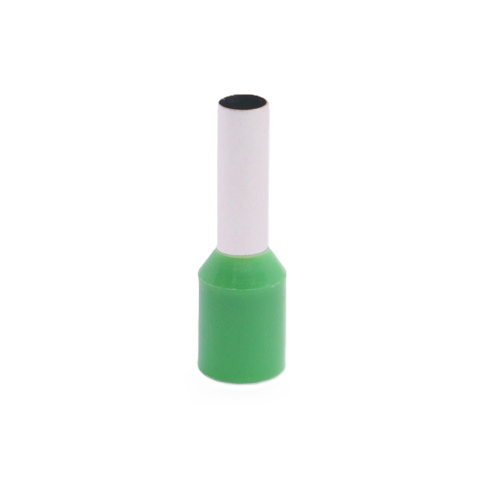 Bootlace Ferrule Insulated Single, 6mm2, 10mm Barrel, Green