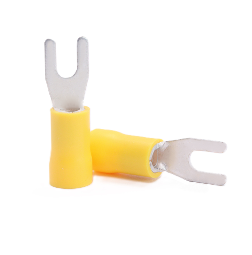 Double Grip Fork Terminal TPE Insulated, 4-6 mm2, M3 (Large), Yellow