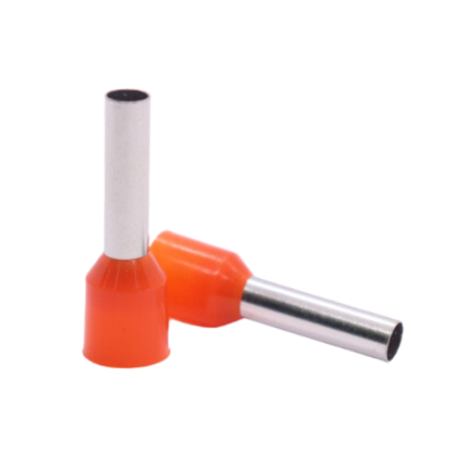 Bootlace Ferrule Insulated Single, 4mm2, 9mm Barrel, Orange