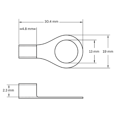 Ring Terminal Uninsulated, 1.5-2.5mm2, M13