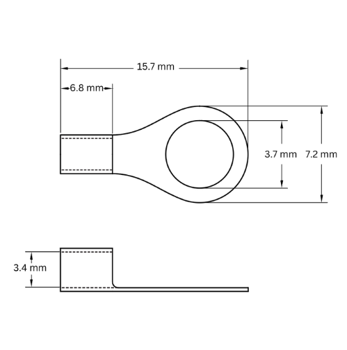 Ring Terminal Uninsulated, 4-6mm2, M3