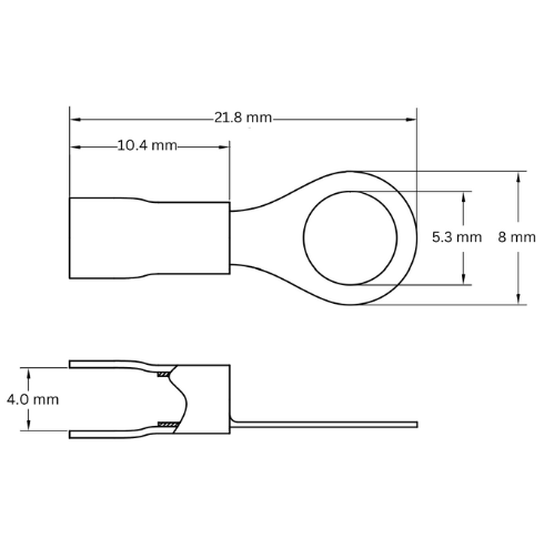 Ring Terminal TPE Insulated, 0.5-1.5mm2, M5 (Small), Red